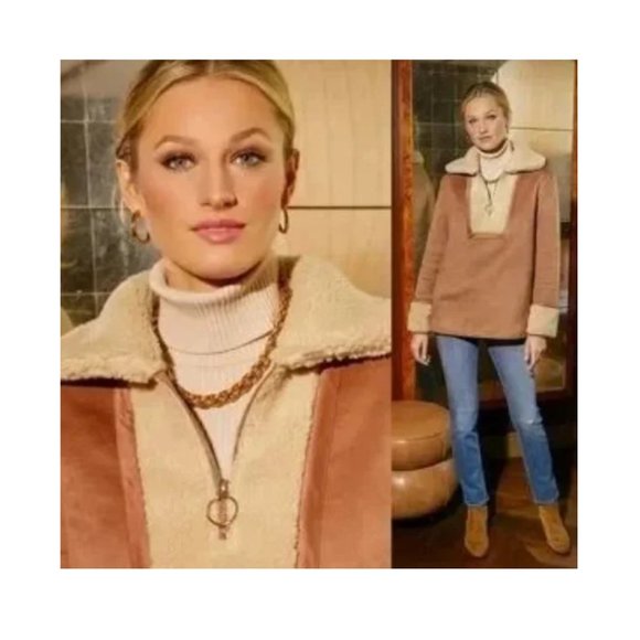 Tuckernuck | NEW Stella Camel Shearling 1/4 Zip Sherpa Jacket Size XS - Picture 15 of 15